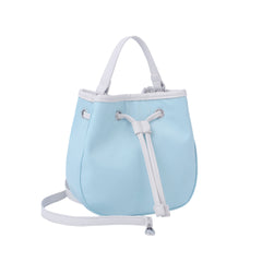 Contrast edge drawstring mini tote
