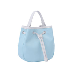 Contrast edge drawstring mini tote
