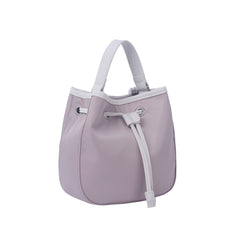 Contrast edge drawstring mini tote