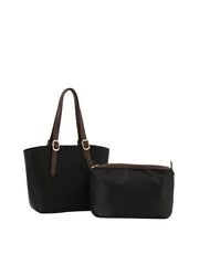 2 in 1 buckled handle tote