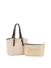 2 in 1 buckled handle tote