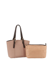 2 in 1 buckled handle tote