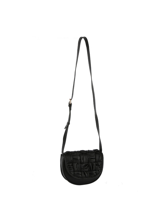 Woven front flap saddle bag