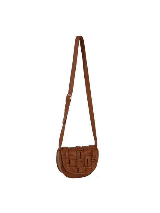 Woven front flap saddle bag