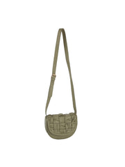Woven front flap saddle bag
