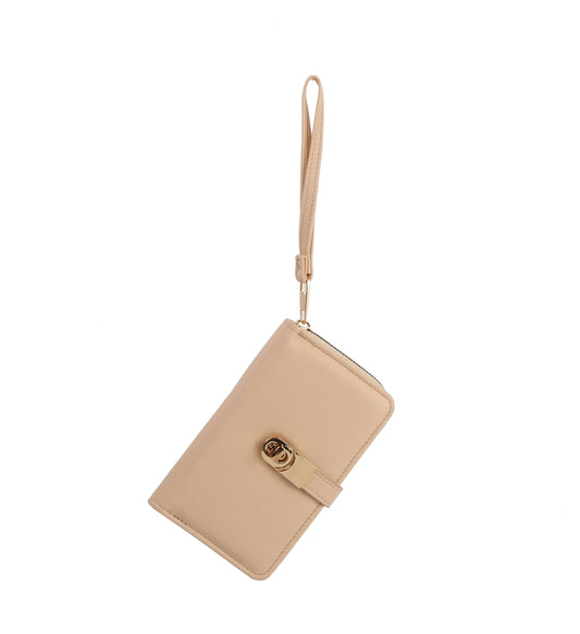 Double compartment wristlet wallet