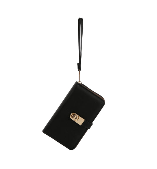 Double compartment wristlet wallet