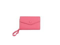 Button detailed trifold wallet