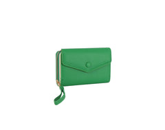 Button detailed trifold wallet