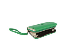 Button detailed trifold wallet