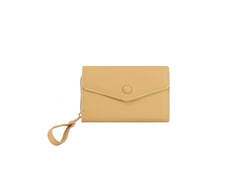 Button detailed trifold wallet