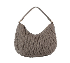 Quilted half moon shoulder bag
