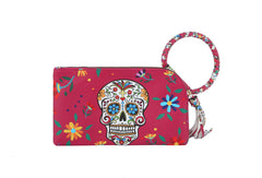 Fashion Calavera Skull Printed Wristlet Clutch