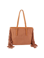 Corve texture fringe tote