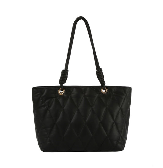 Quited tote with Loop knot detailed handle