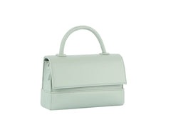 Double snap closure mini tote with single top handle