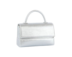 Double snap closure mini tote with single top handle