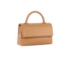 Double snap closure mini tote with single top handle