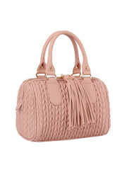 Braided satchel with tassel