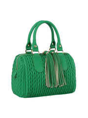 Braided satchel with tassel