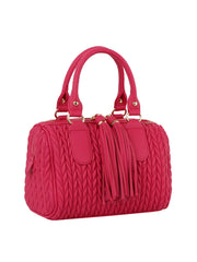 Braided satchel with tassel