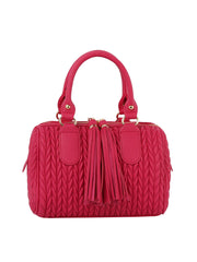 Braided satchel with tassel