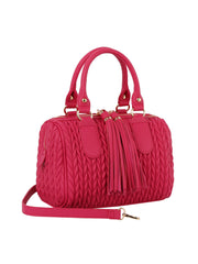 Braided satchel with tassel