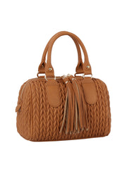 Braided satchel with tassel