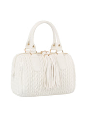 Braided satchel with tassel