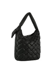 Padded woven tie handle hobo