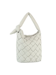 Padded woven tie handle hobo