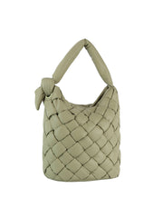 Padded woven tie handle hobo