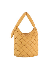 Padded woven tie handle hobo