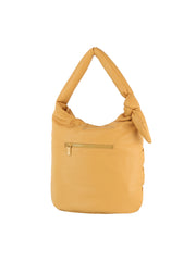 Padded woven tie handle hobo