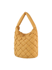 Padded woven tie handle hobo