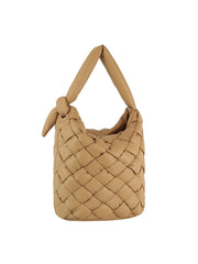 Padded woven tie handle hobo