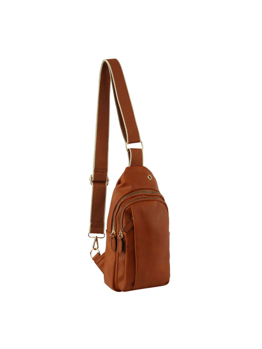 Stripe guitar strap triple zips sling