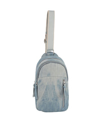 Double compartments denim Sling bag