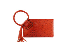 HF  Tassel Accented Embossed Wristlet Clutch  JYV-0374