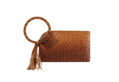 HF  Tassel Accented Embossed Wristlet Clutch  JYV-0374