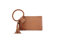 HF  Tassel Accented Embossed Wristlet Clutch  JYV-0374