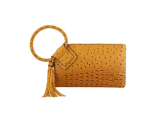 HF  Tassel Accented Embossed Wristlet Clutch  JYV-0374