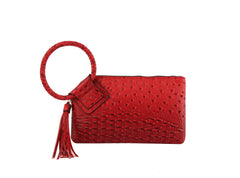 HF  Tassel Accented Embossed Wristlet Clutch  JYV-0374