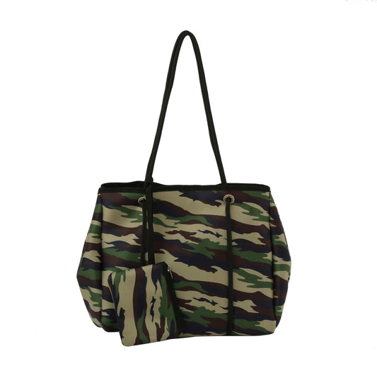 HF Camo Print Large Shoulder Bag Set   L-0316
