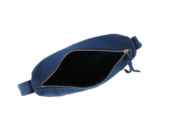 Stitched denim messanger crossbody