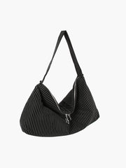 Pinstripe Large Shoulder Bag