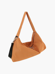 Pinstripe Large Shoulder Bag