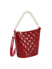 Pearl Handle Crossbody Satchel Handbag