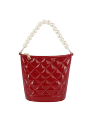 Pearl Handle Crossbody Satchel Handbag