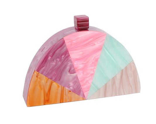 Multi Color Acrylic Clutch Wedding Evening Purse